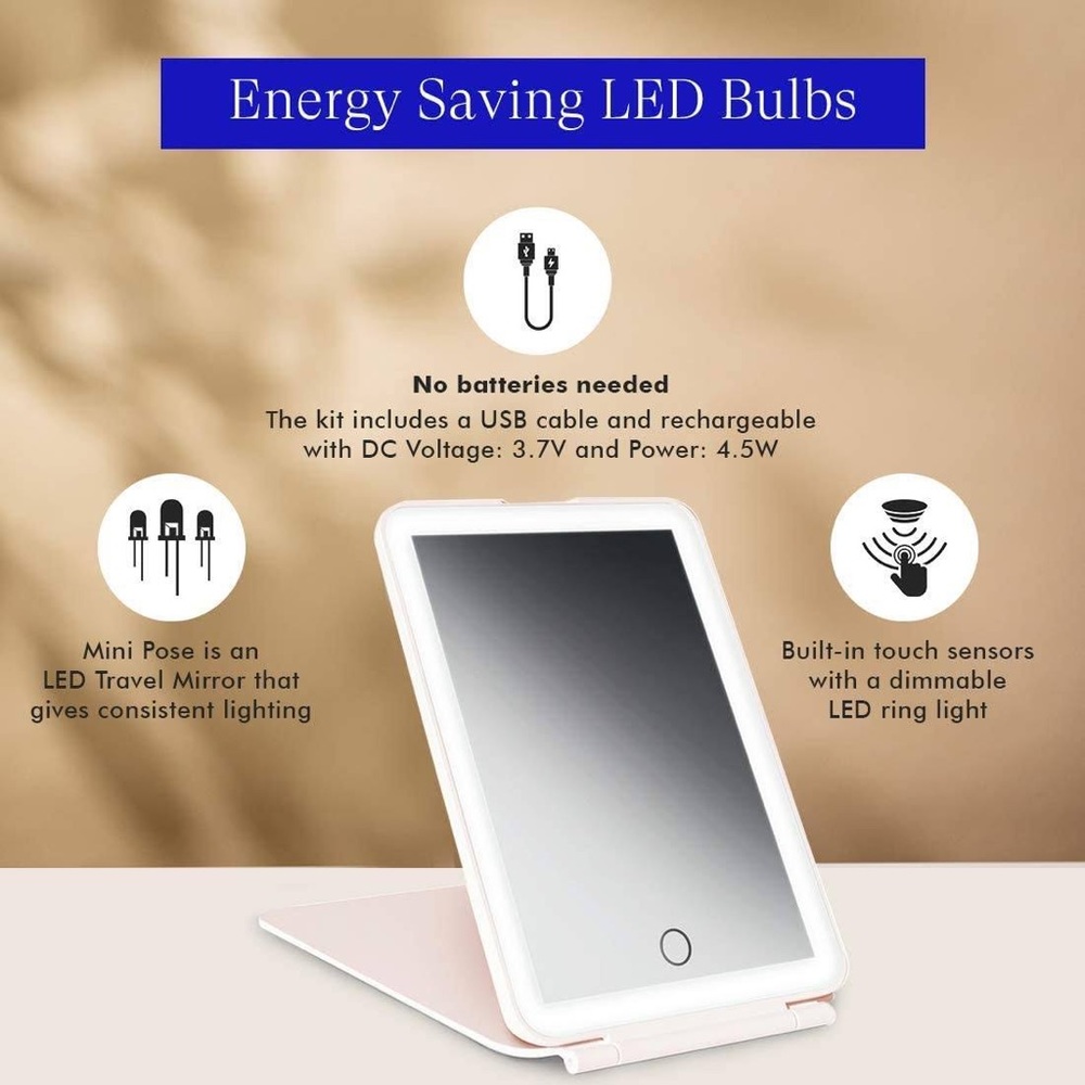 Vanity Planet Mini Pose LED Travel Mirror